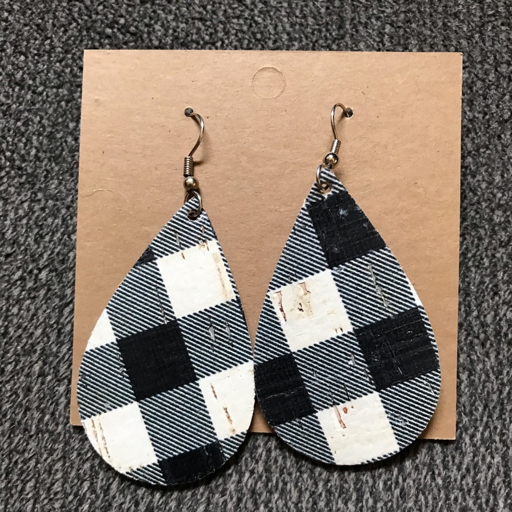 Distressed Buffalo Check Earrings